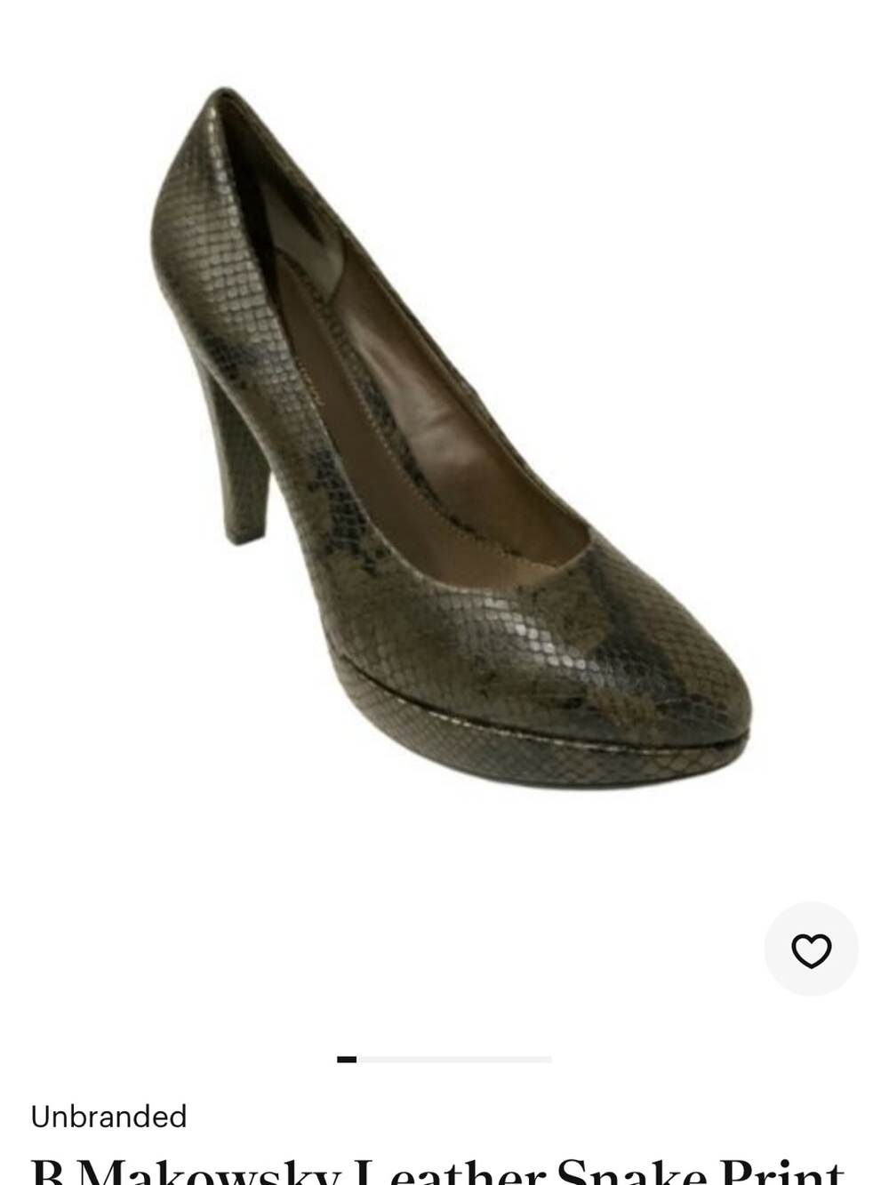 B Makowsky Leather Snake Print Platform Pumps 9.5